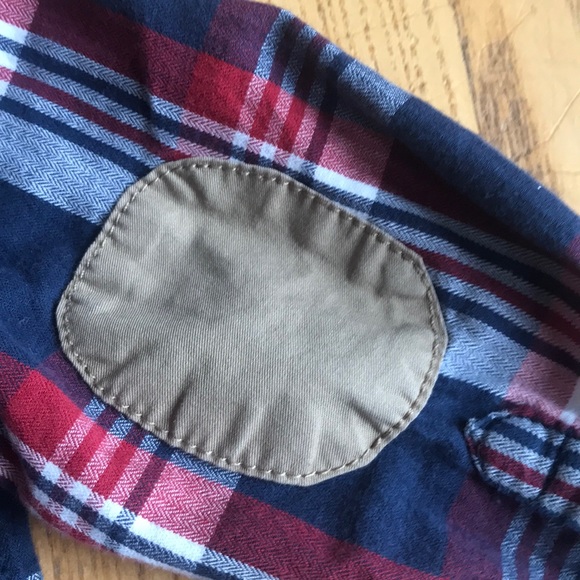 H&M Boy Plaid Shirt with Elbow Patches - Picture 7 of 7